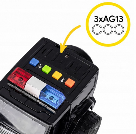 Mașină de poliție pentru copii – cu sunete, lumini și mecanism de propulsie [8]