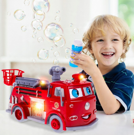 Mașină de Pompieri cu Ochi – Efecte de Lumină, Sunet și Bule (pentru soluție EDEK) [2]