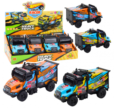 Masini si motociclete - Mașină Offroad cu propulsie, lumini și sunete, portocaliu-albastru.