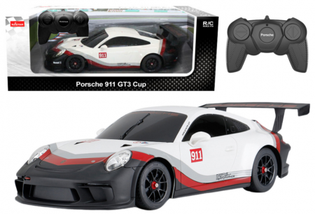 Jucarii cu telecomanda - Mașină RC 1:18 Rastar Porsche 911 GT3 – Alb-Gri