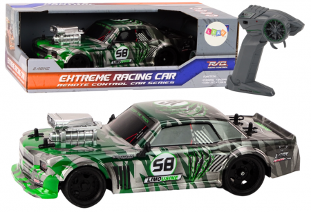 Jucarii cu telecomanda - Mașină RC cu Telecomandă 1:16 Drift Roți de Cauciuc Verde