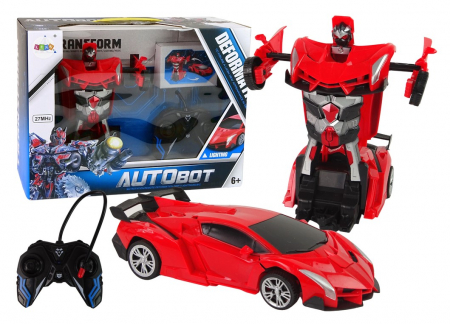 Jucarii cu telecomanda - Mașină Robot 2în1 cu Telecomandă – Roșie