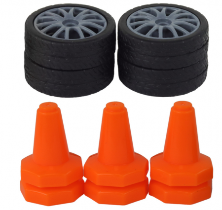 Mașină Sport Telecomandată R/C 1:24 Portocalie cu Roți Interchangeabile [5]