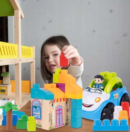Mașinuță cu 40 de blocuri mari – Set educativ pentru copii [6]