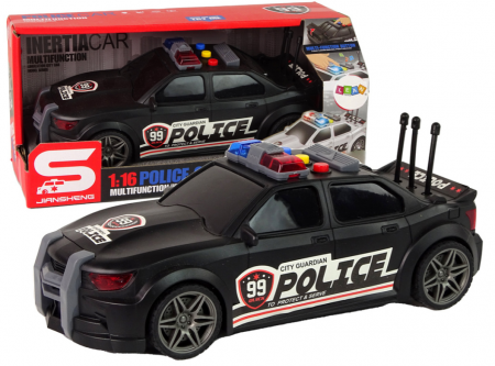 Masini si motociclete - Mașinuță de Poliție Neagră cu Lumini și Sunete