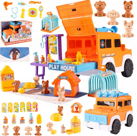 Masini si motociclete - Mașinuță off-road – Salon mobil de îngrijire cu cățeluși