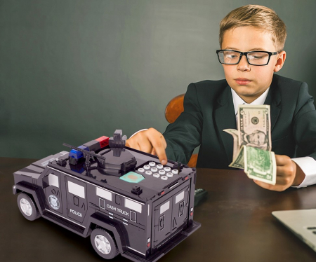 Mașinuță Seif – Pușculiță cu parolă și amprentă, pentru bancnote și monede [5]