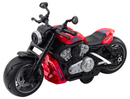 Motocicletă-jucărie roșie cu baterii, motor, lumini și sunete [1]