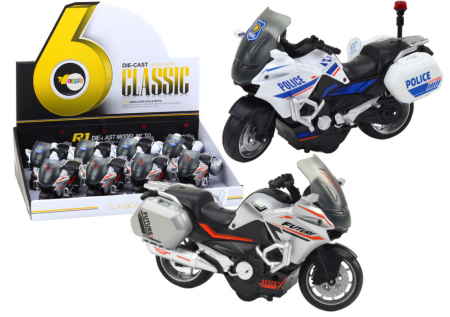Masini si motociclete - Motocicletă Sport de Poliție cu Mecanism Fricțiune, Scara 1:10