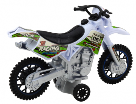 Motocros off-road alb, cu lumini și sunete. [2]