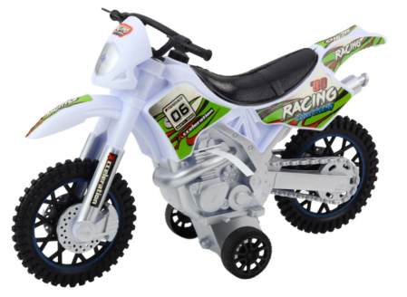 Motocros off-road alb, cu lumini și sunete. [1]