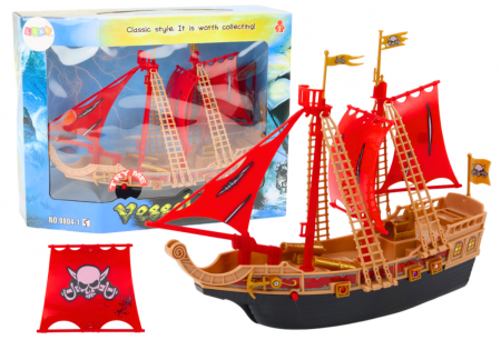 Jucarii de exterior - Navă Pirat cu Lumini, Sunete și Roți, Neagră