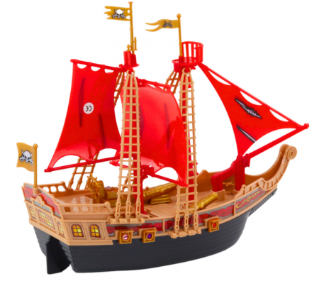 Navă Pirat cu Lumini, Sunete și Roți, Neagră [2]