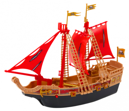 Navă Pirat cu Lumini, Sunete și Roți, Neagră [1]