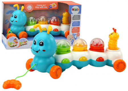 Articole bebelusi si copii mici - Omidă cu Tracțiune – Lumini Colorate și Sunete