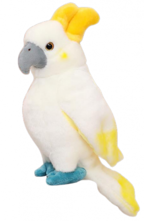 Jucarii de plus - Papagal de pluș – Cacadu alb, 35 cm
