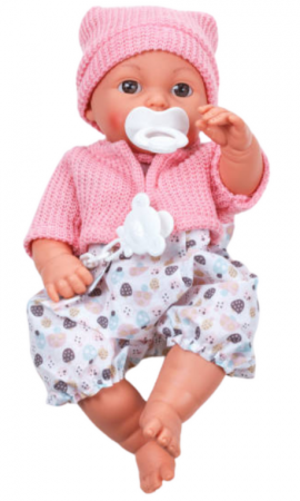 Păpușă bebeluș cu căciuliță, pulover, suzetă, sunete [2]