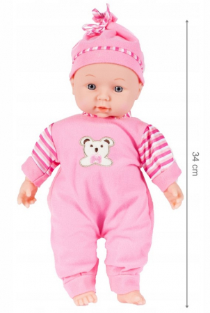 Păpușă bebeluș cu salopetă și sunete – 34 cm [2]