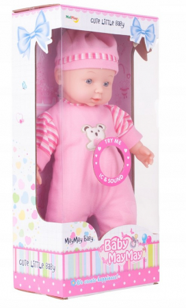 Păpușă bebeluș cu salopetă și sunete – 34 cm [9]