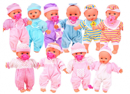 Papusi si accesorii fetite - Păpușă bebeluș cu suzetă – 1 buc., modele și culori variate