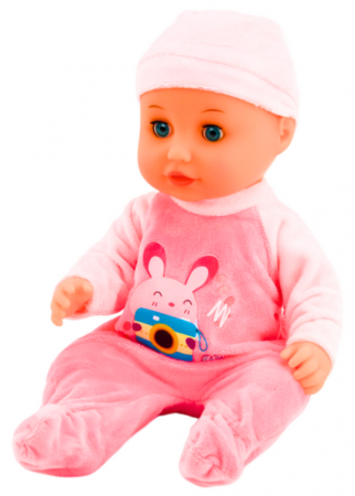 Păpușă bebeluș în pijamale roz, care urinează, cu biberon, suzetă și sunete [2]
