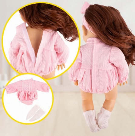 Păpușă Bebeluș Realistă 12'' – Brunetă cu Bentiță – Fashion și Rezistentă la Apă [9]