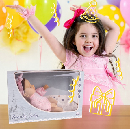 Păpușă Bebeluș Realistă 12'' – Brunetă cu Bentiță – Fashion și Rezistentă la Apă [8]