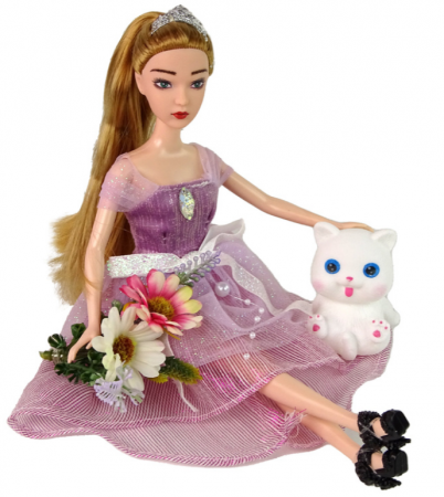 Păpușă Emily cu Păr Lung și Pisicuță Albă [2]