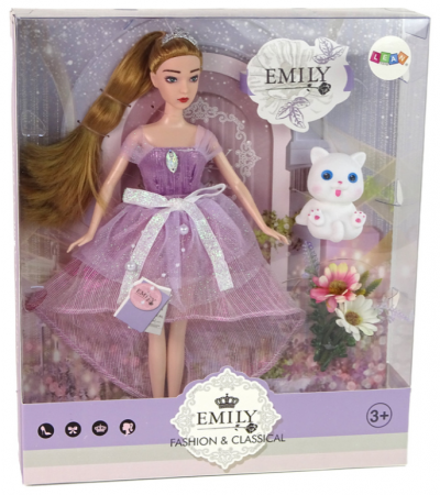 Păpușă Emily cu Păr Lung și Pisicuță Albă [4]