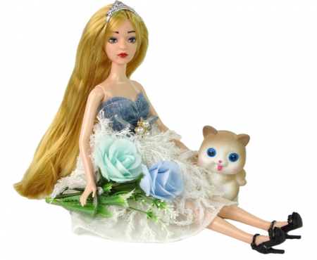 Păpușa Emily cu Pisicuță Albă și Flori [3]