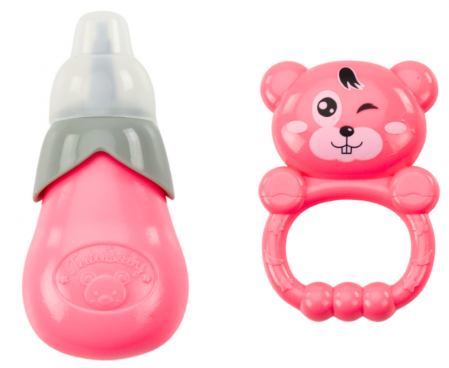 Păpușă în rochie bleumarin, care urinează, cu biberon, zornăitoare și sunete [3]