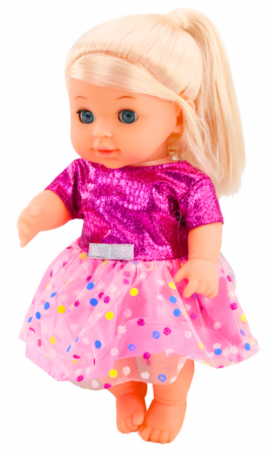 Păpușă în rochiță roz care face pipi, sunete de sticluță și zornăitoare [1]