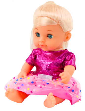 Păpușă în rochiță roz care face pipi, sunete de sticluță și zornăitoare [2]