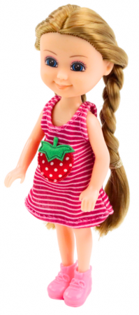 Păpușă mini cu accesorii – set păpușă roz cu cărucior pisicuță [1]