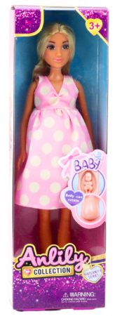 Păpușă pentru Copii Anlily Prințesă, Păr Lung Șaten, Rochie Galbenă [2]