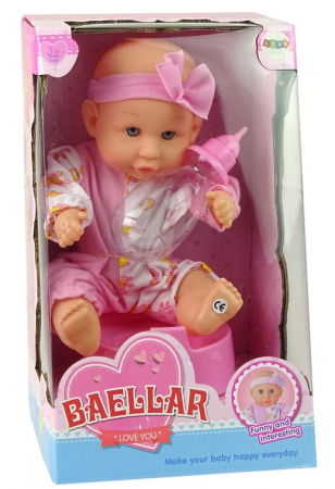 Păpușă Roz pentru Copii cu Olita, Care Bea și Face Pipi – 24 cm [3]
