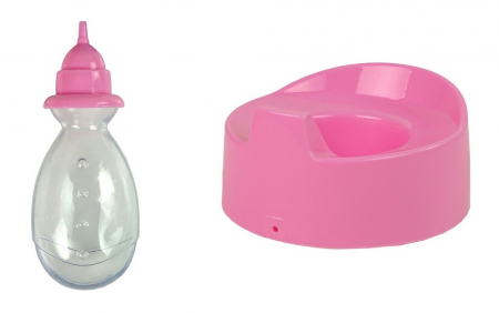 Păpușă Roz pentru Copii cu Olita, Care Bea și Face Pipi – 24 cm [2]