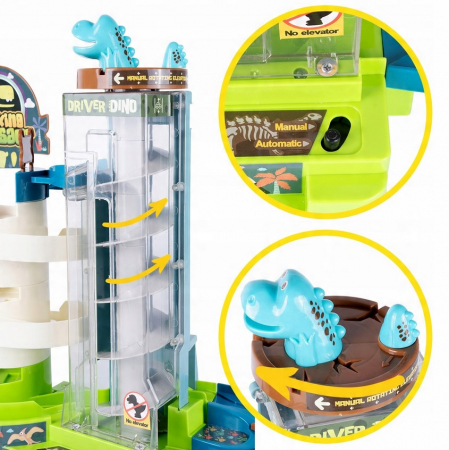 Parcare pentru mașini Dinozaur cu lift – Mega Parc cu trenuleț și dinozauri [4]