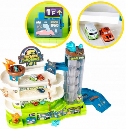 Parcare pentru mașini Dinozaur cu lift – Mega Parc cu trenuleț și dinozauri [5]