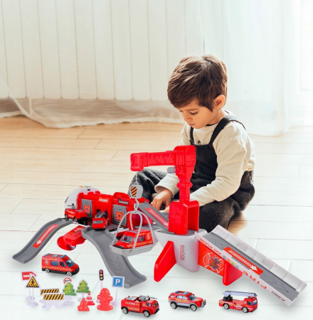 Parcare Pliabilă Mare cu Avion și Macara – Set Complet [5]