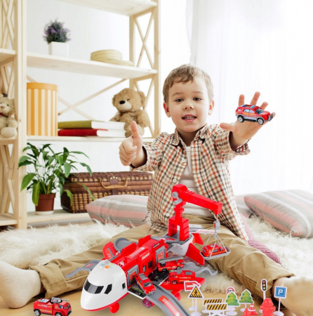 Parcare Pliabilă Mare cu Avion și Macara – Set Complet [2]