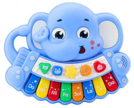 Pian Interactiv Elefant Roz – Melodii, Scara și Sunete de Animale [1]