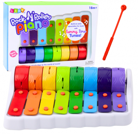 Instrumente muzicale - Pian Rock N' Roller pentru copii mici – instrument cu talgere, roți rotative și culori vii