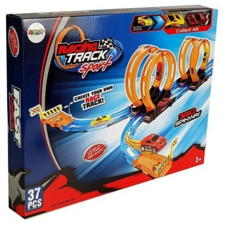 Pistă de curse cu 4 bucle, două mașini - 181 cm [4]