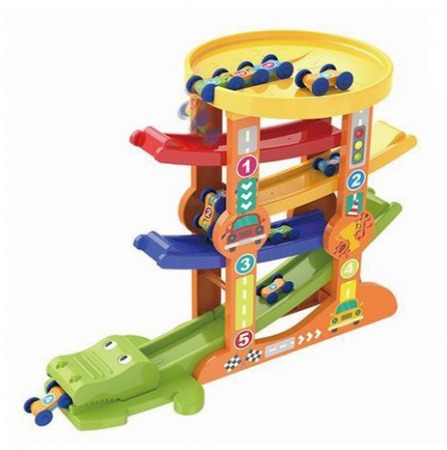 Jucarii educationale - Pistă de echilibru cu lansator – Crocodil + mașinuțe