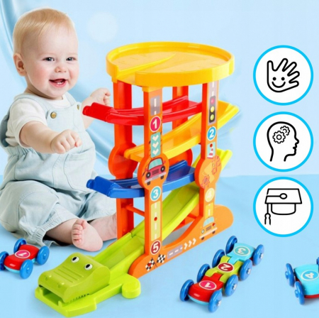 Pistă de echilibru cu lansator – Crocodil + mașinuțe [5]