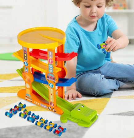 Pistă de echilibru cu lansator – Crocodil + mașinuțe [3]