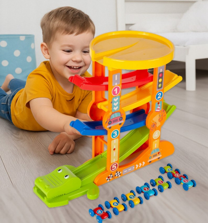 Pistă de echilibru cu lansator – Crocodil + mașinuțe [4]
