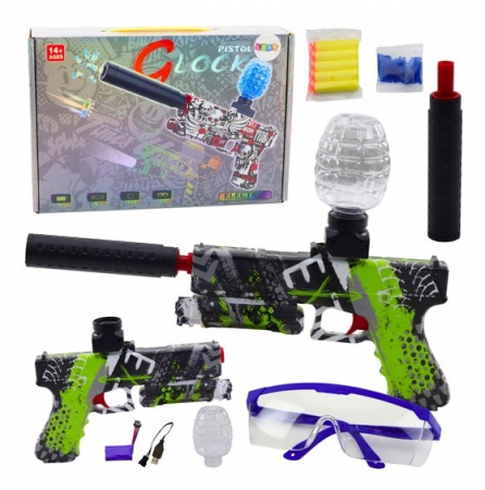 Pusti si pistoale - Pistol 2în1 pentru bile gel și săgeți din spumă cu apă