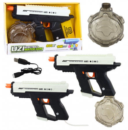 Pusti si pistoale - Pistol cu apă electric automat 10 m, negru-alb, 800 ml
